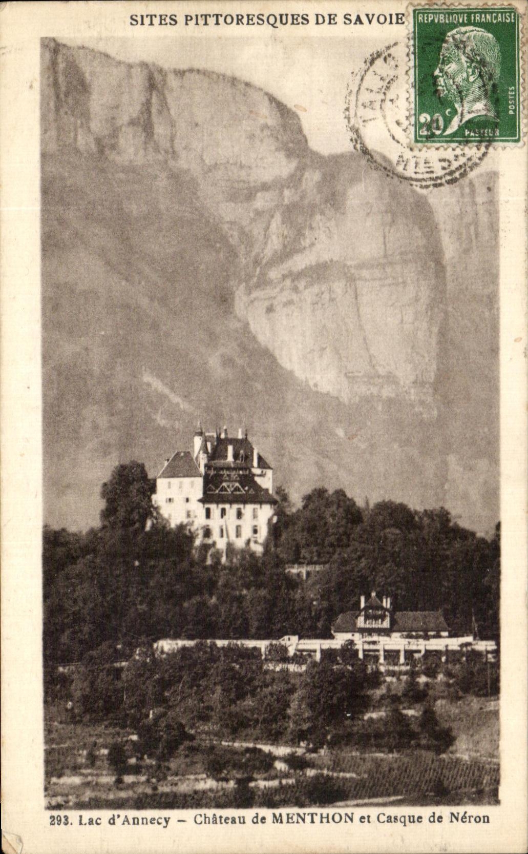 CPA Lac d'Annecy Chateau de Menthon et Casque de Neron