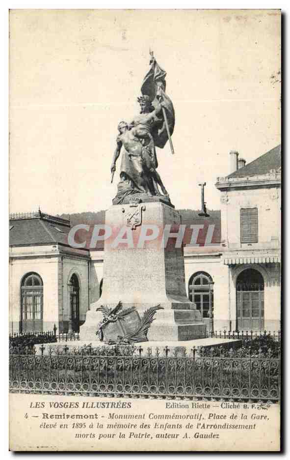 CPA Les Vosges Illustrees Remiremont Monument Commemoratif Place de la Gare