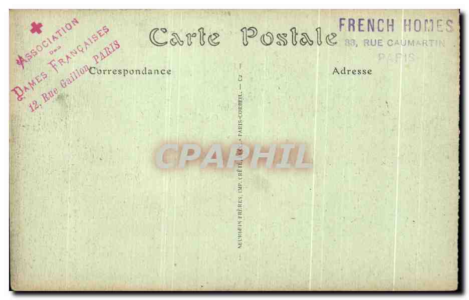 CPA Soissons Rue de I'Hotel Dieu Militaria — Rückseite