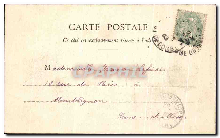 Sanatorium du Château de Durtol (P.-de-D.) — Le Perron du Château — P. Julio, Clermont-Ferrand — Verso