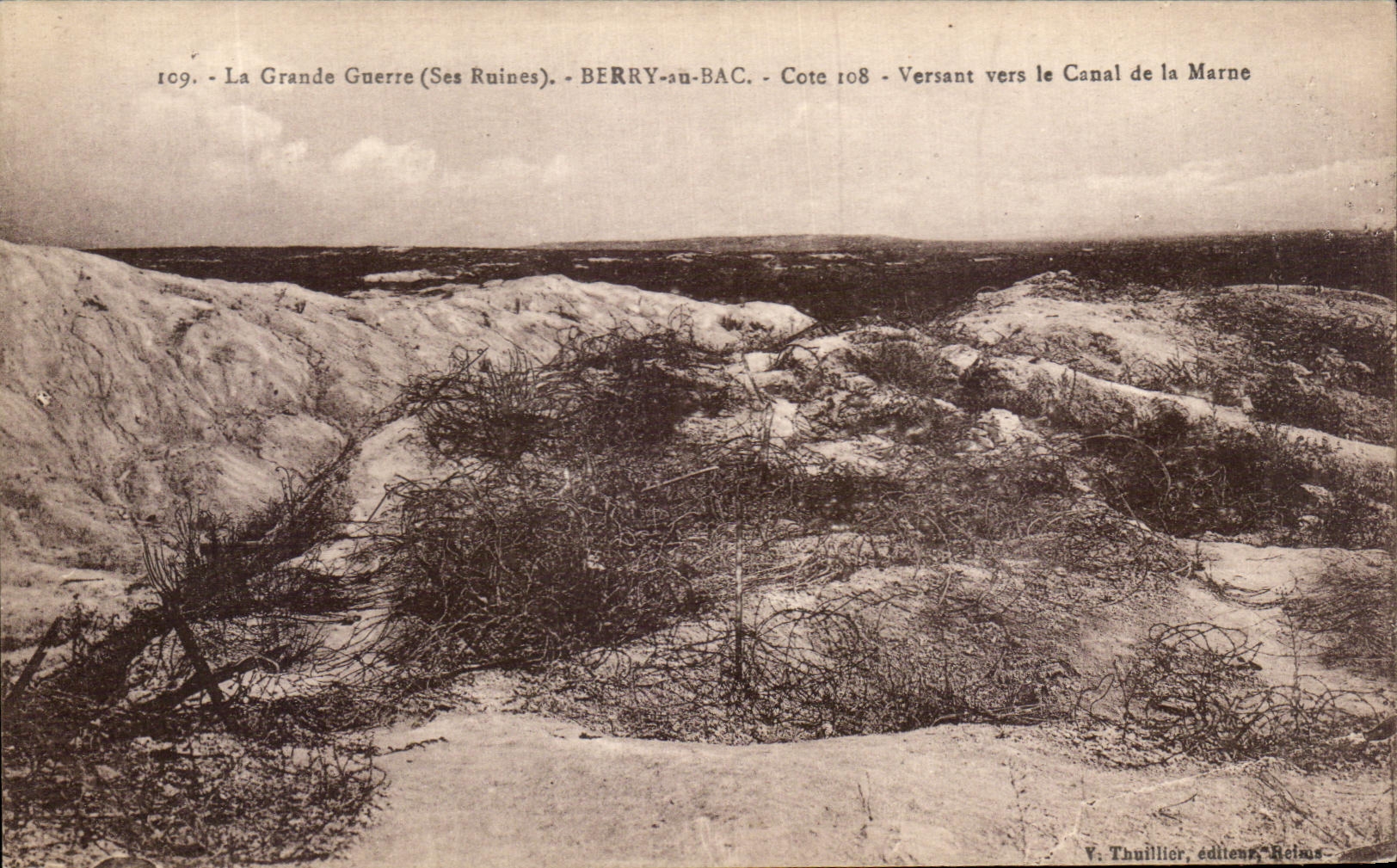 CPA Le Grande Guerre Berry au Bac Versant vers le Canal de la Marne Militaria