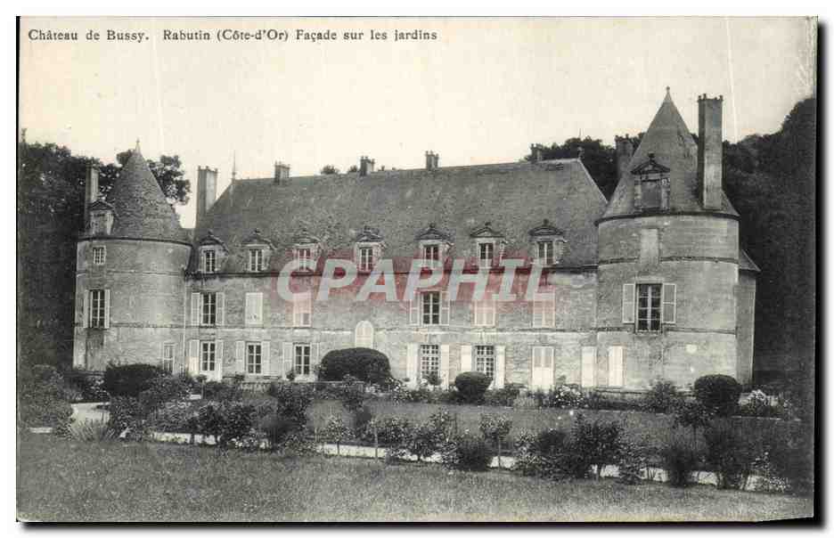 Château de Bussy. Rabutin (Côte-d'Or) — Façade sur les jardins — L. Hudson, Paris