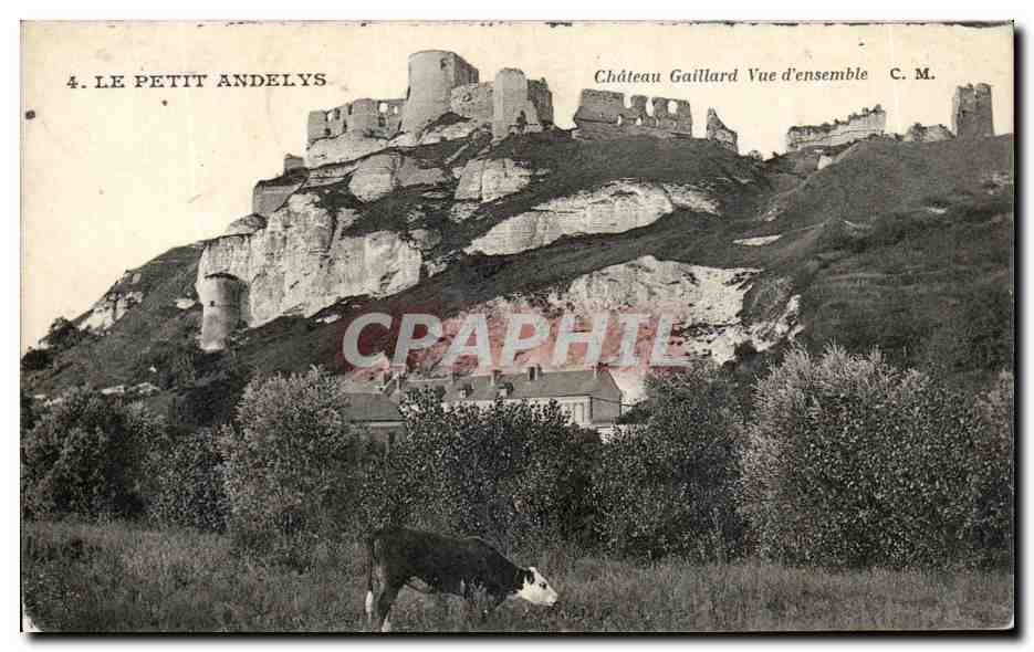 CPA Le Petit Andelys Chateau Gaillard Vue D'Ensemble Vache