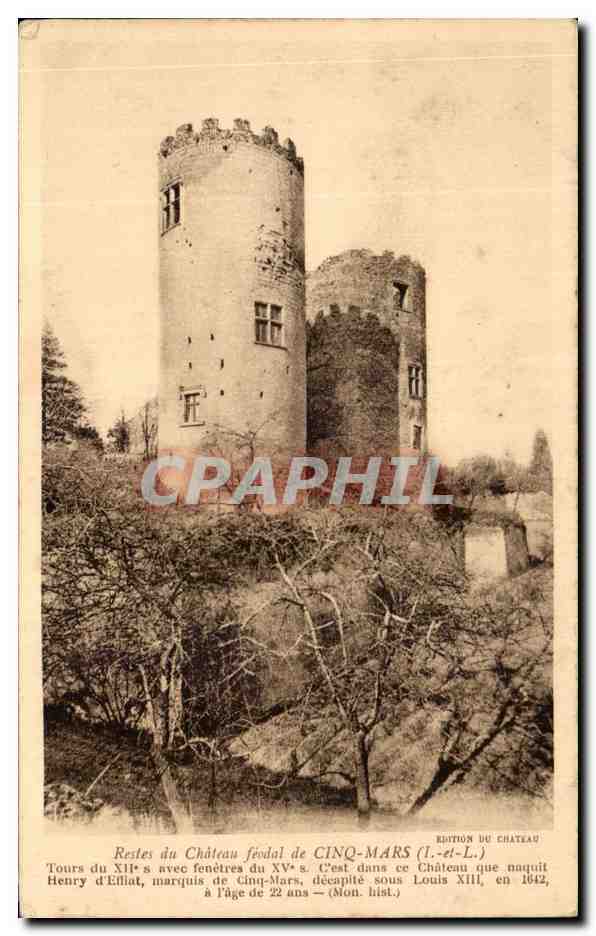 CPA Restes Du Chateau Feondal De Cinq Mars 