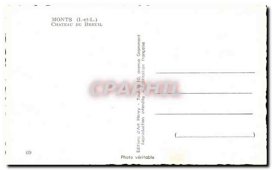 CPA Monts Chateau Du Breuil — Rückseite