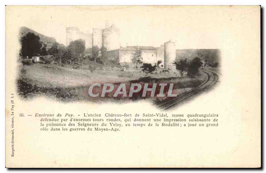 CPA Environs Du Puy L'Ancien Chateau Fort De Saint Vidal