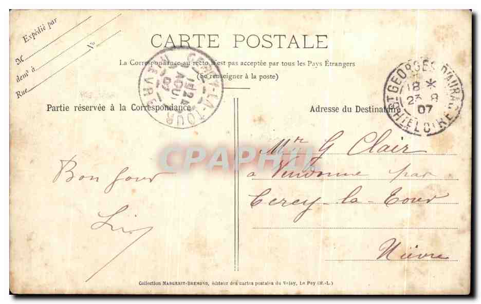 CPA L'Ensemble Du chateau De Chavaniac Lafayette — Rückseite