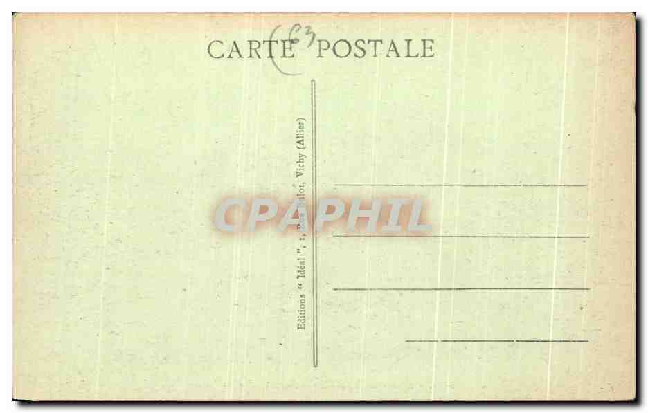 Ruinen des Château-Rocher und die Sioule — Pittoreskes Auvergne — Verlag Idéal, Nr. 2814 — Rückseite