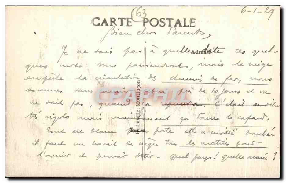 CPA Vallee de la Sioule Le Chateau de Chouvigny Route de Chateauneuf les Bains a Ebreuil et Gannat — Verso