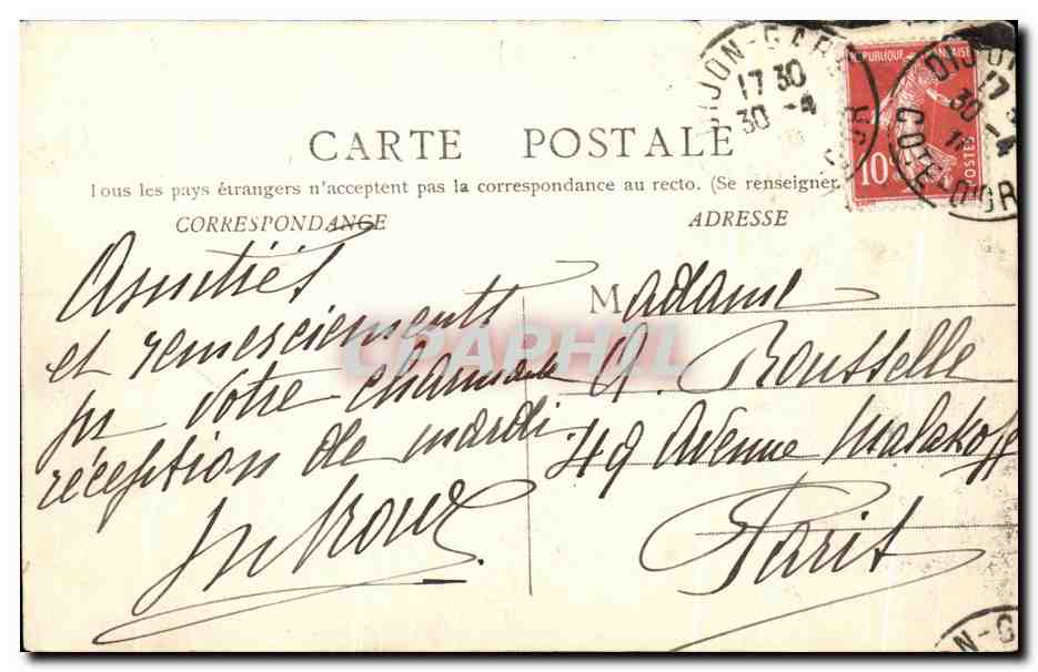 CPA Chateau de Marguerite de Bourgogne Couches les Mines  — Verso