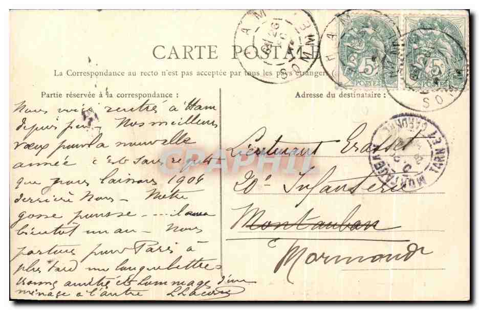 CPA Ham Une des Echauguettes de la Demi Lune et la Grosse Tour — Back