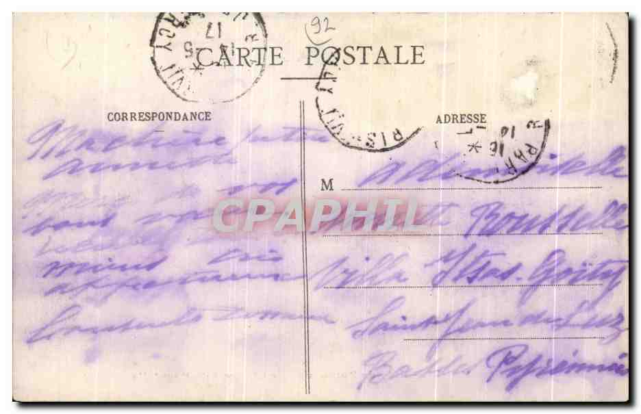 CPA Paris Bois de Boulogne Le chateau de Bagatelle — Verso