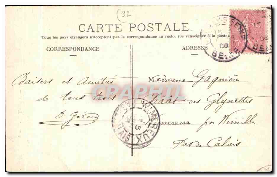 CPA Bagatelle Le chateau  — Rückseite