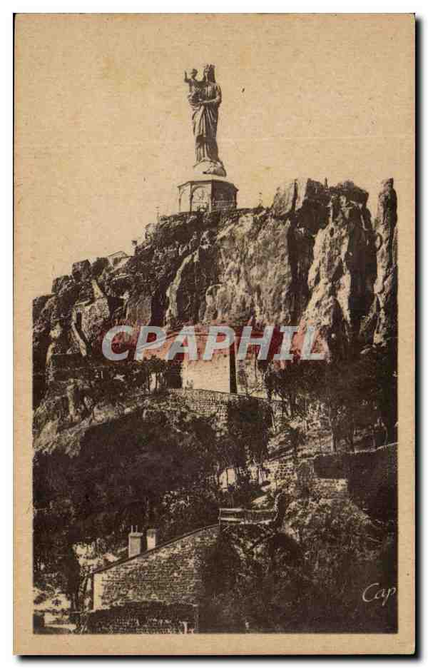 CPA Le Puy Statue Colossale de De France sur le Rocher Corneille