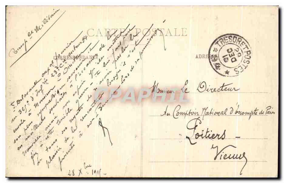 CPA Strasbourg Portail de la Vieille Eglise St Pierre — Verso