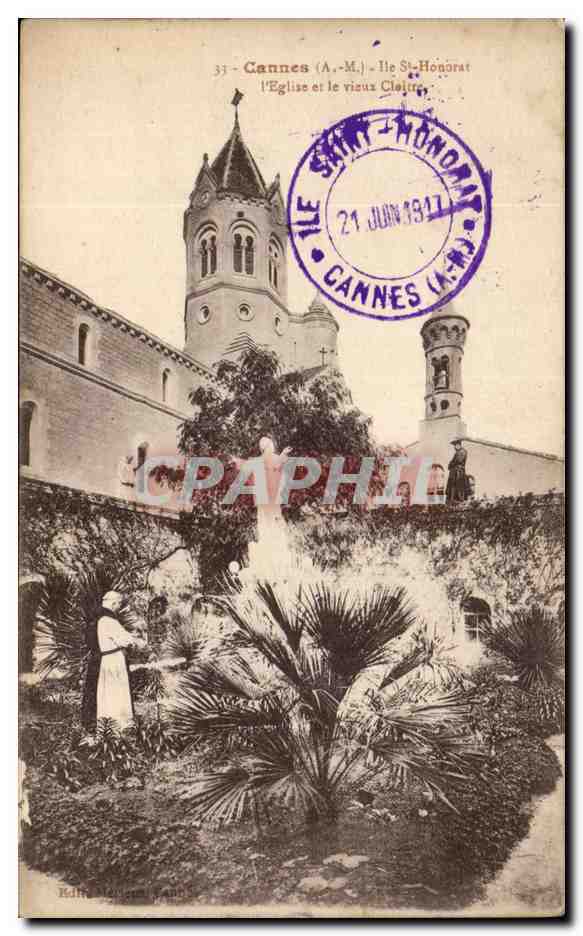 CPA Cannes St Honnorat Eglise et le Vieux Cloitre