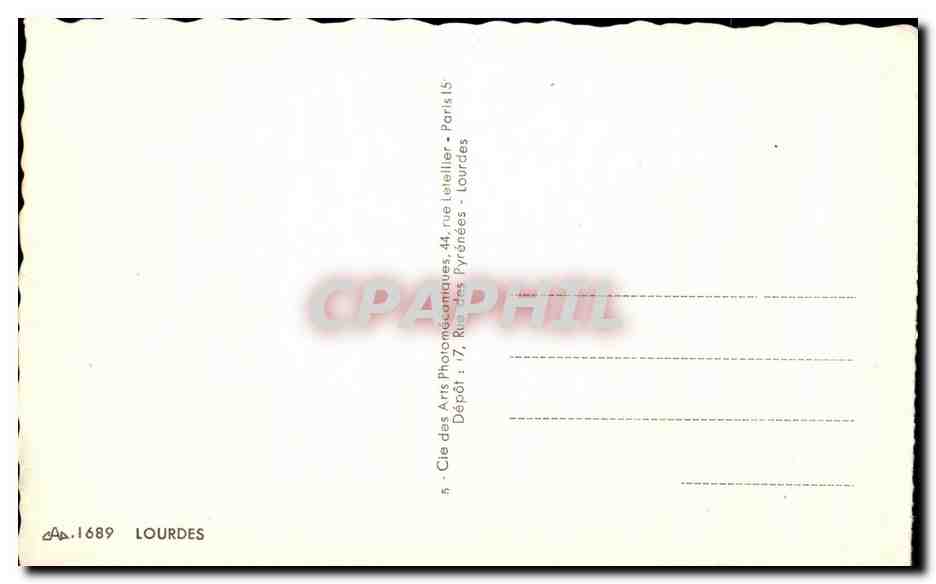 CPA De Lourdes Hirondelles — Verso
