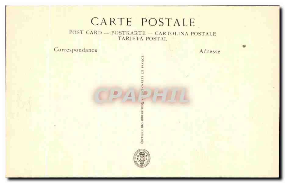 CPA Bibliotheque Nationale le droit de peage  — Verso