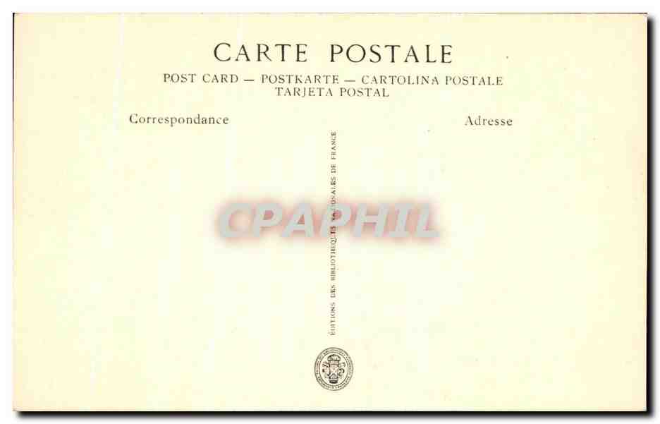 CPA Bibliotheque Nationale Plus de peur que de mal — Verso