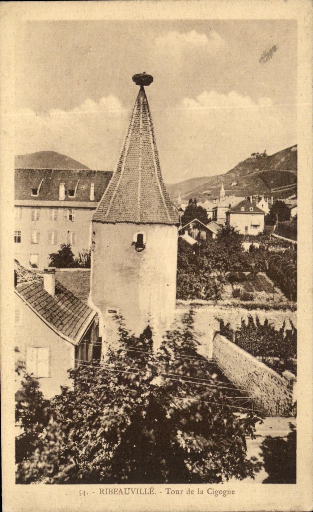 CPA Ribeauville Tour de la Cigogne