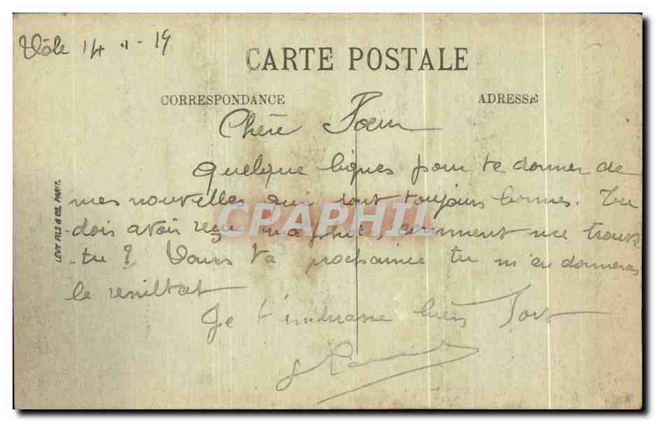CPA Dole Le Palais de Justice  — Rückseite