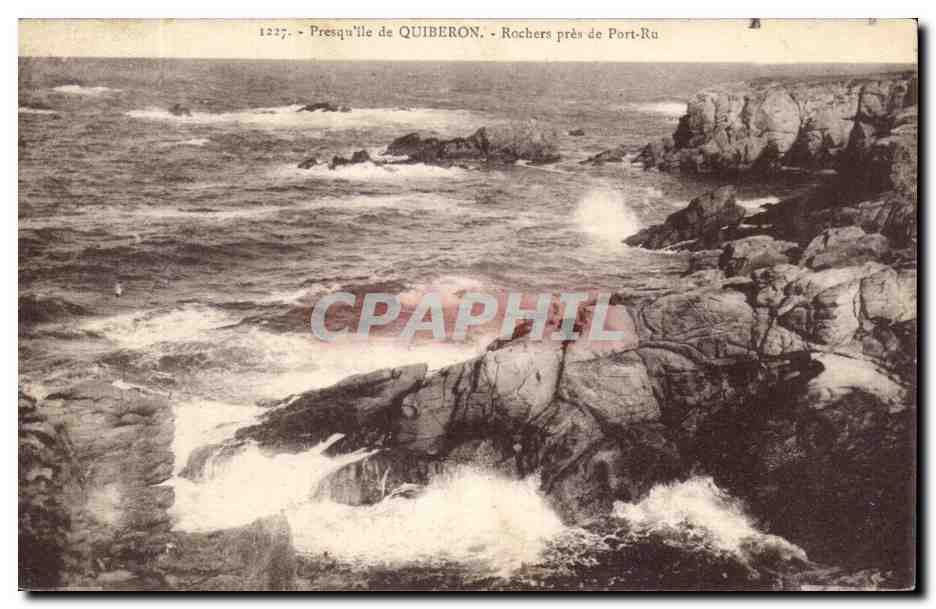 Presqu'île de Quiberon — Rochers près de Port-Ru — Éditeur : n° 1227