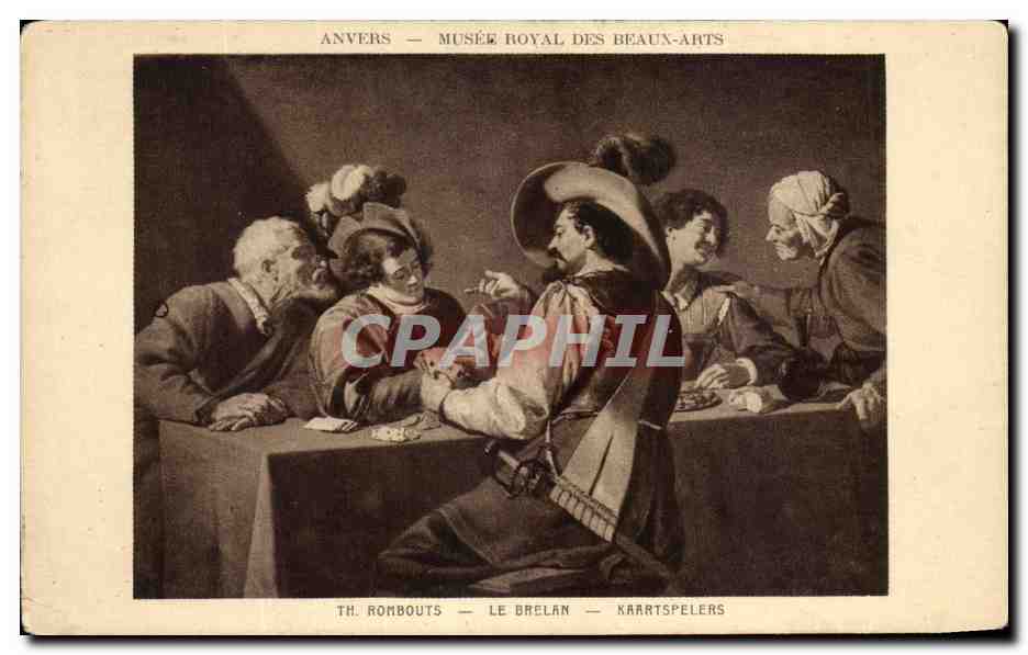 CPA Anvers Musee Royal Des Beaux Arts Rombouts Le Brelan Cartes de jeux