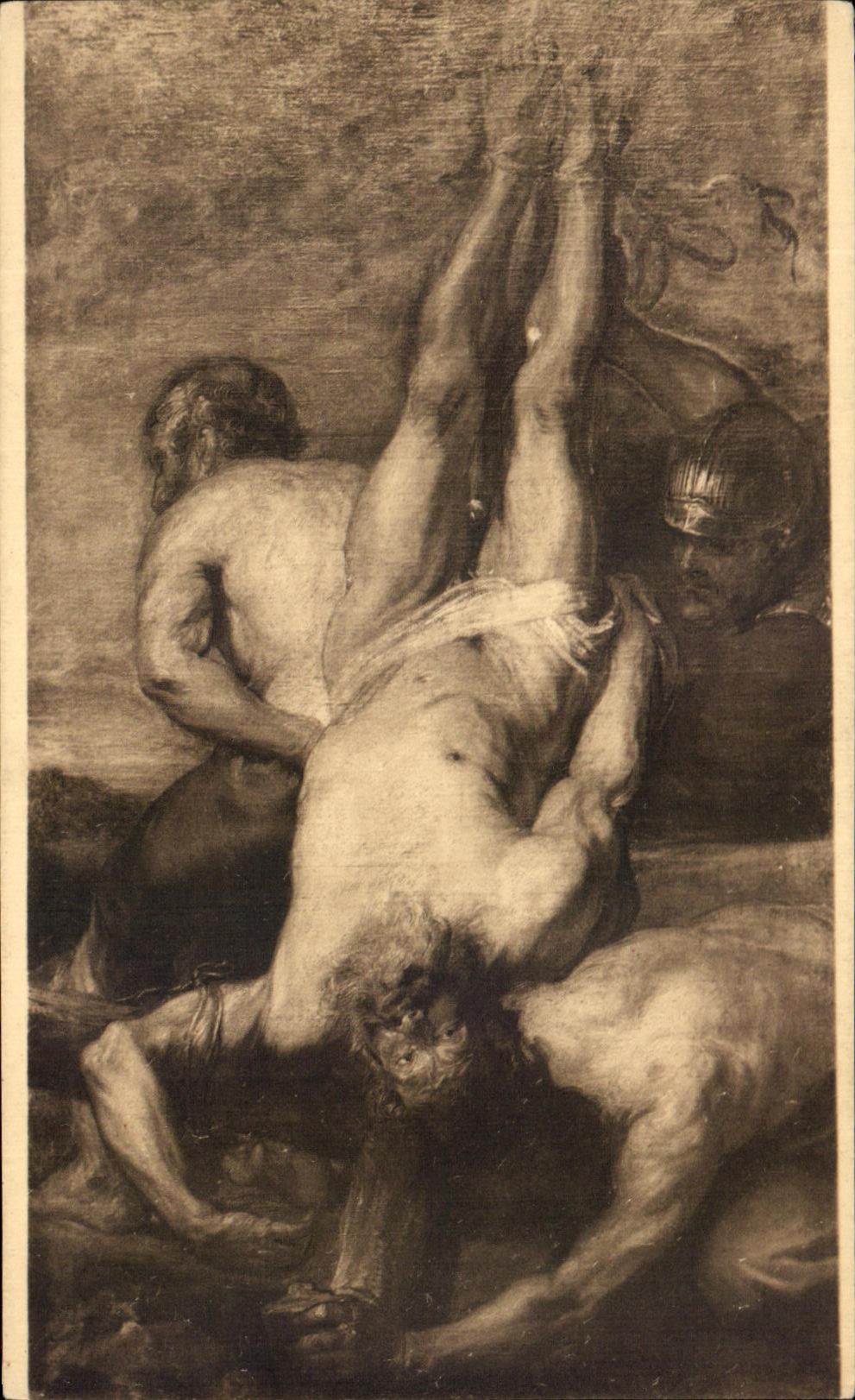 CPA Van Dyck Le Martyre De St Pierre Martedood Van St Petrus Musee De Bruxelles