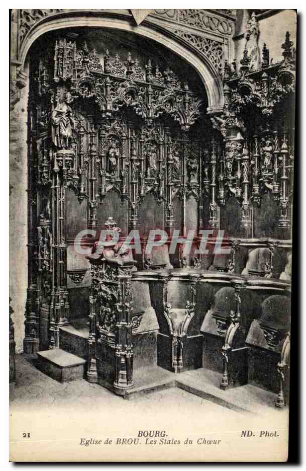 CPA Bourg L'Eglise de Brou Les Stales du Choeur