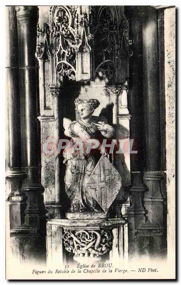 CPA Eglise de Brou Figure du Retable de la Chapelle de la Vierge