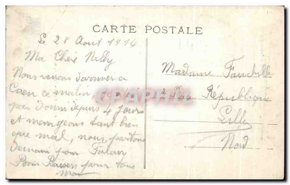 CPA Caen Cour du Musee — Verso
