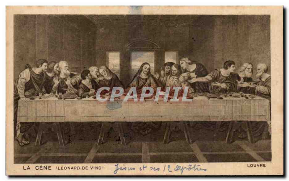 CPA La Cene Leonard de Vinci Louvre FEcamp