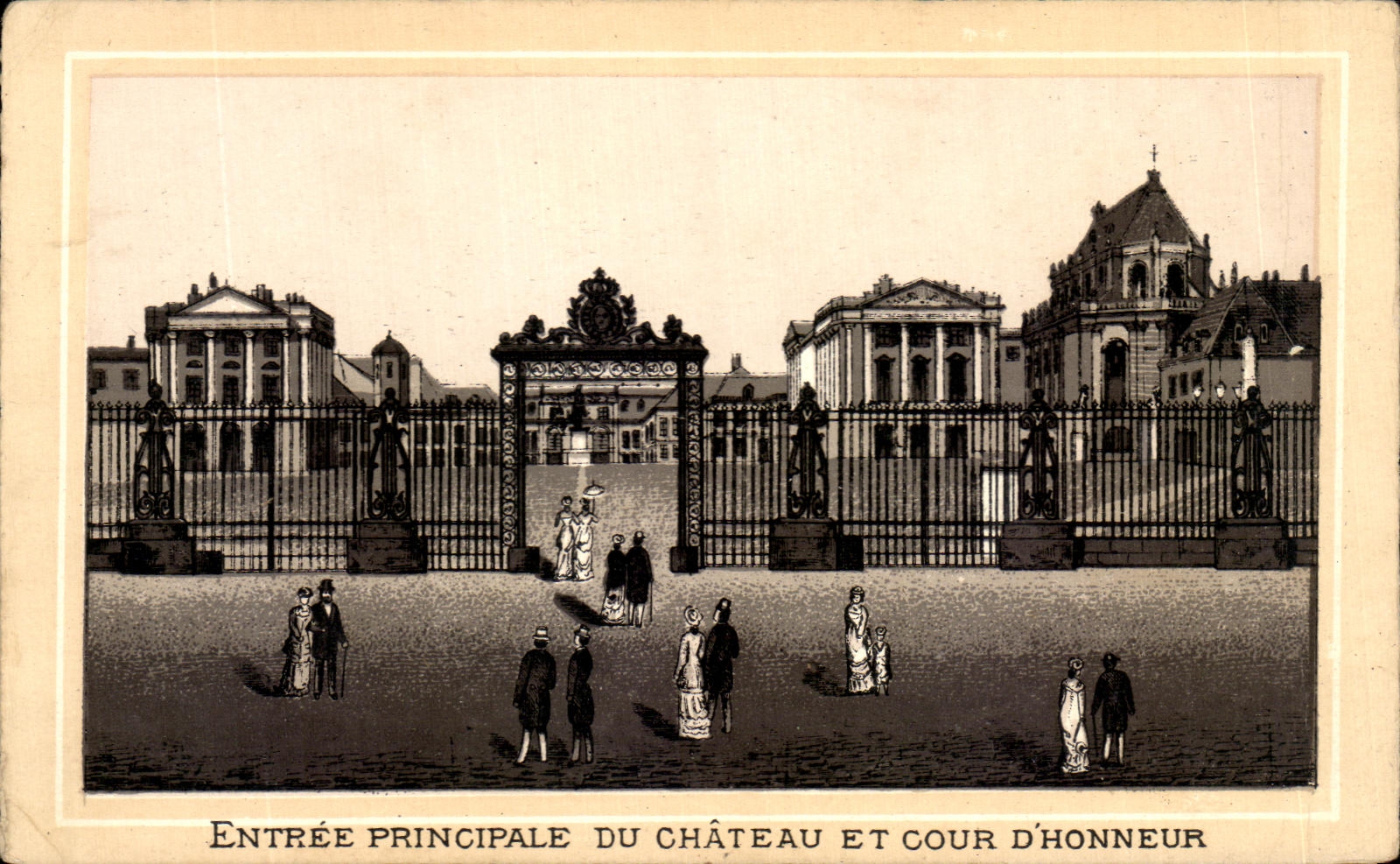 CPA Entree Principale Du Chateau Et Cour D'Honneur Versailles