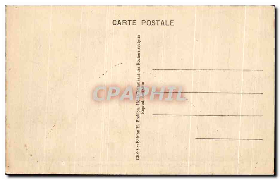 Côte d'Émeraude. 1. Rothéneuf — Entrée des Rochers sculptés — Édition H. Brebion — Reverso