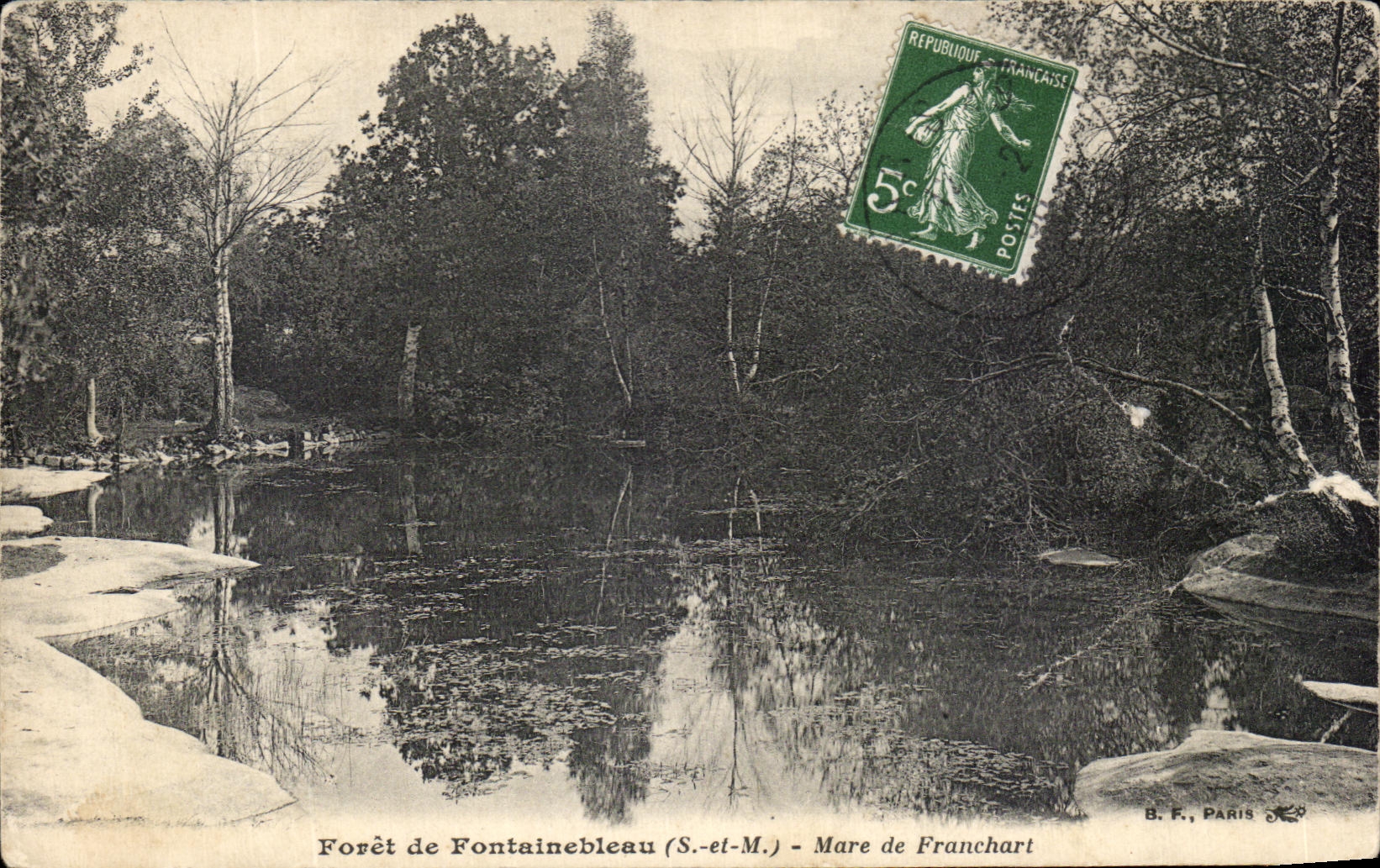 Antike Ansichtskarte Forêt de Fontainebleau Mare de Franchart