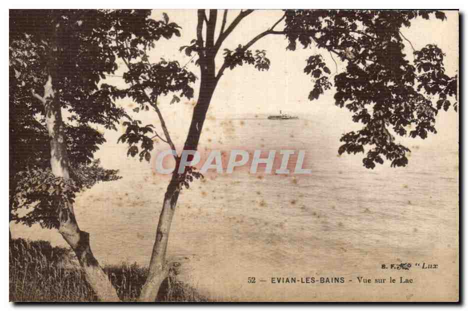 Evian-les-Bains — Blick auf den See — Verlag: B. F. « Lux »