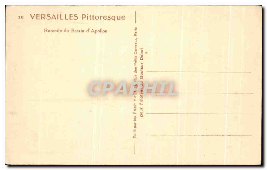 CPA Versailles Pittoresque Rotonde Du Bassin d'Apollon — Verso