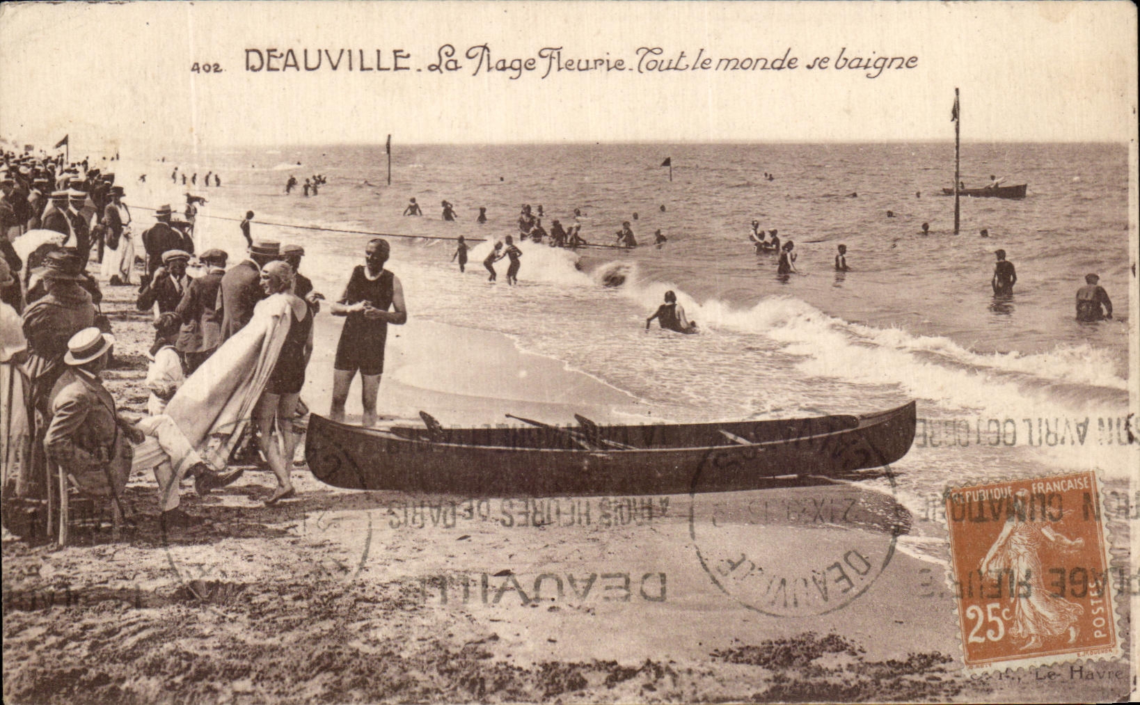 Deauville — La Nage Fleurie. Tout le monde se baigne — Éditeur : A. H. Hébert, Paris