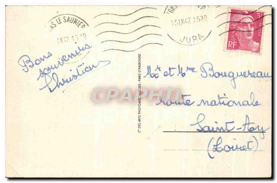 Lons-le-Saunier — Vue générale prise de Montaigu — C° des Arts Photoméries, n° LL 178 — Reverso