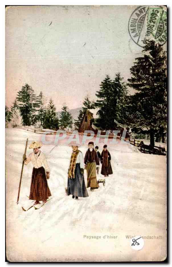 CPA Paysage d'Hiver Ski