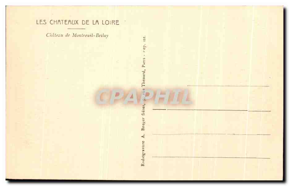 CPA Les Chateaux De La Loire Chateau de Montreuil Bellay — Rückseite