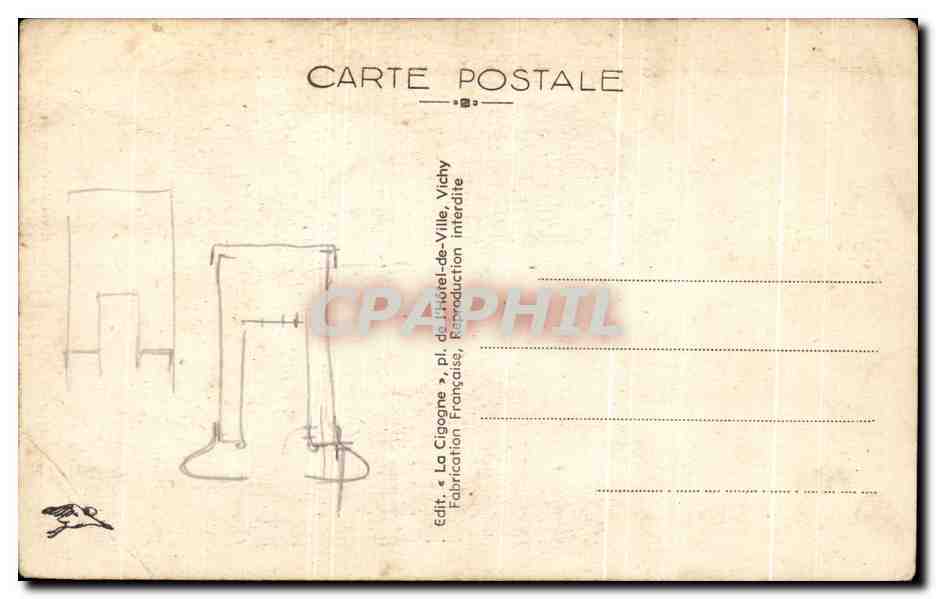 CPA Herisson Rives de l'Aumance et les ruines du Vieux Chateau — Rückseite