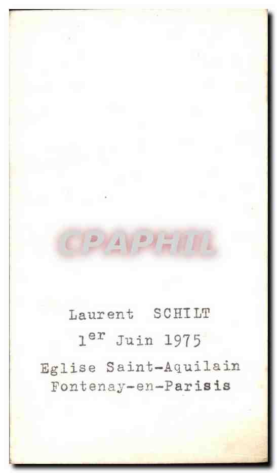 Image pieuse Laurent Schilt Eglise Saint Aquilain Fontenay en Parisis — Rückseite