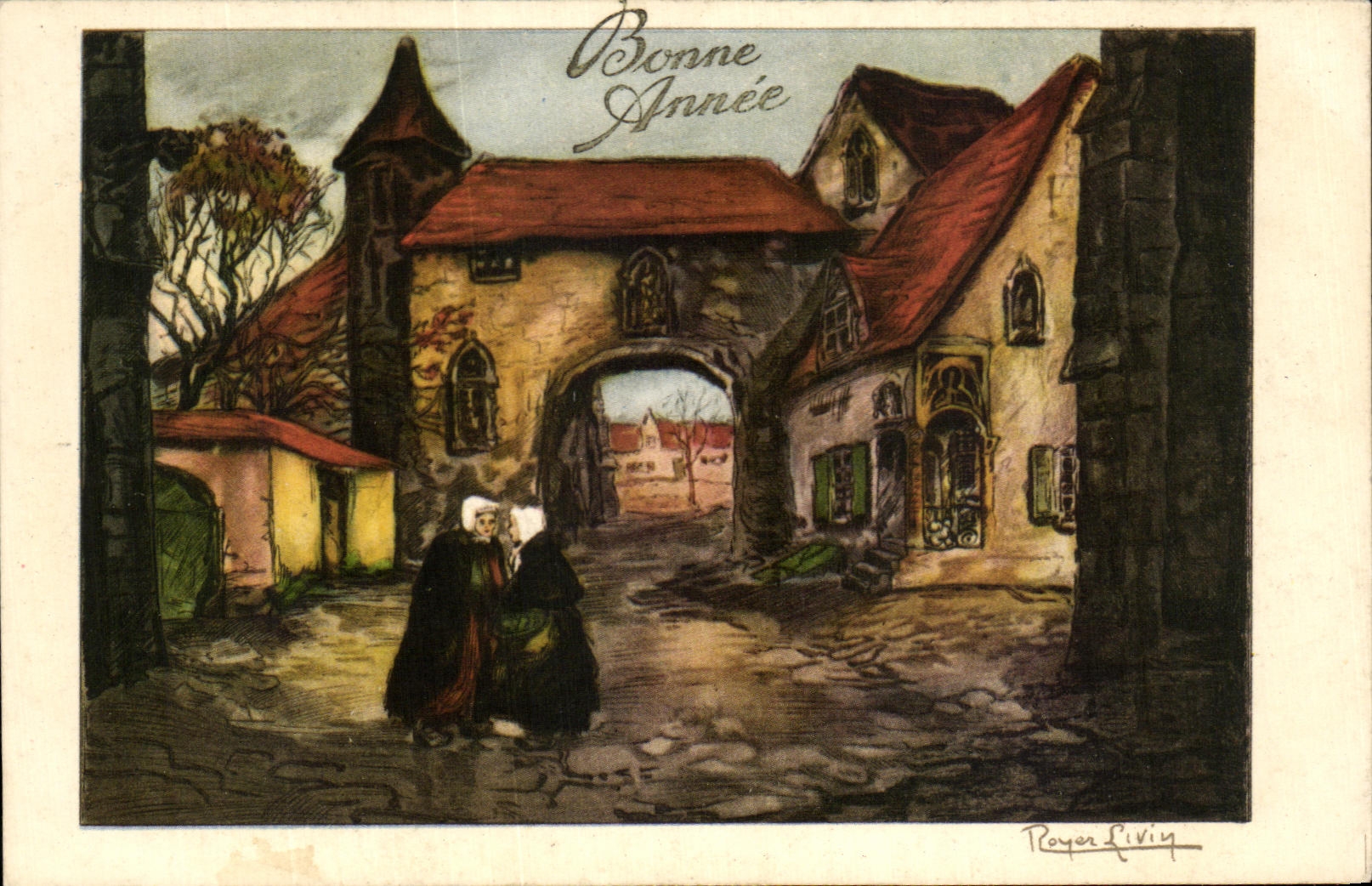 CPA Bonne Annee Royer livin 
