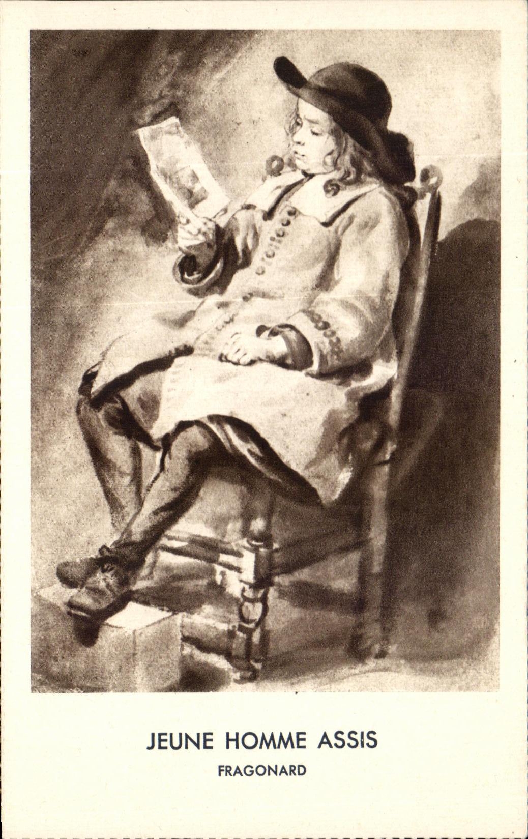 CPA Jeune Homme Assis Fragonard
