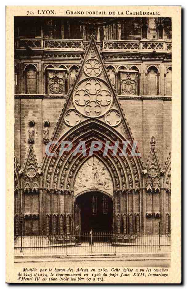 LYON — Grand portail de la cathédrale — X. Gontagny, éditeur, Lyon