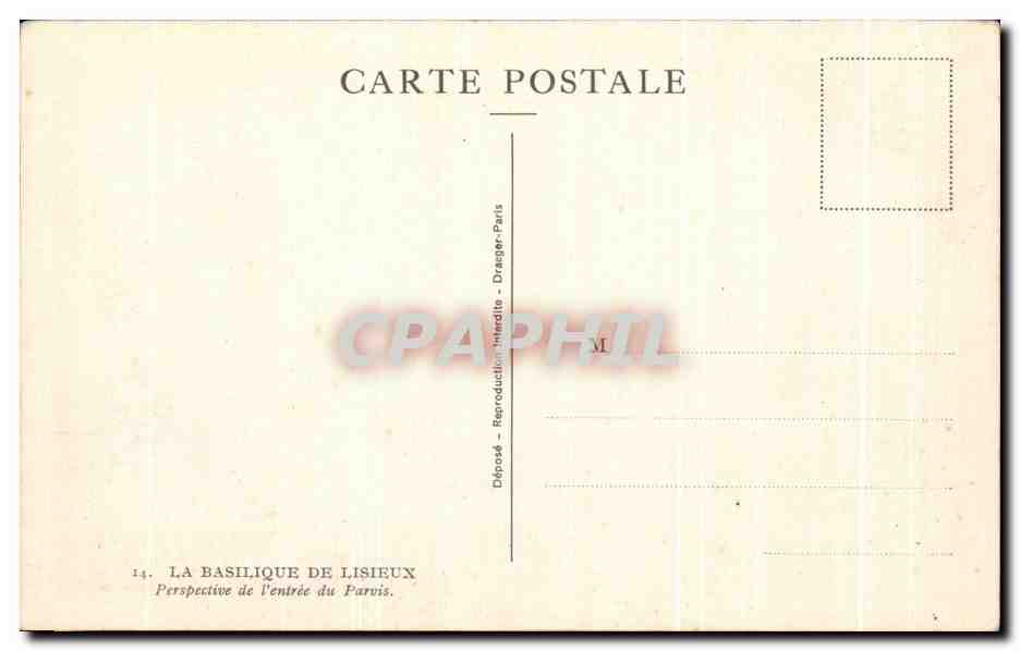 CPA La Basilique De Lisieux Perspective de I'entree du Parvis — Verso