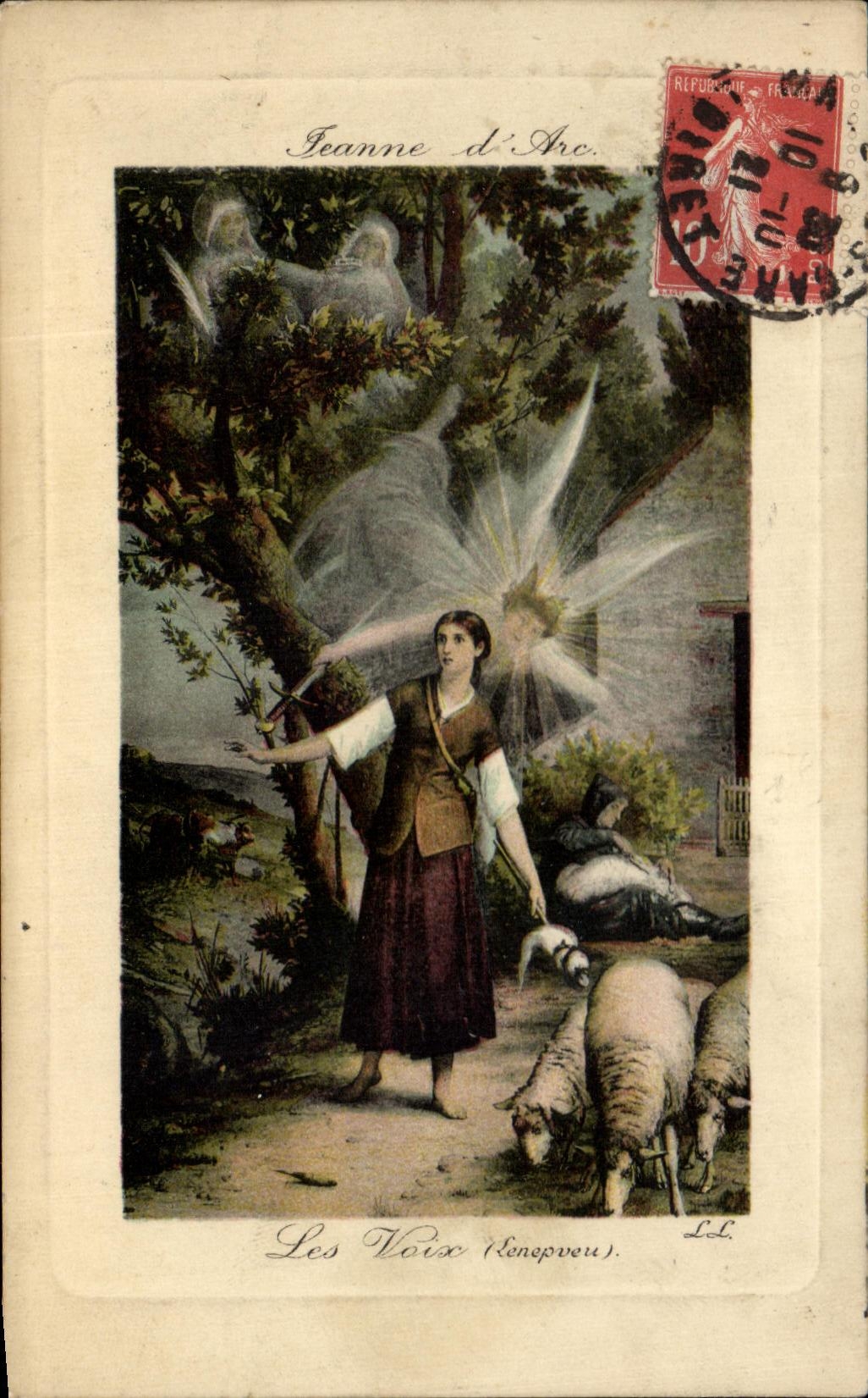 CPA Jeanne d'arc La voix lenepveu Moutons Ange 
