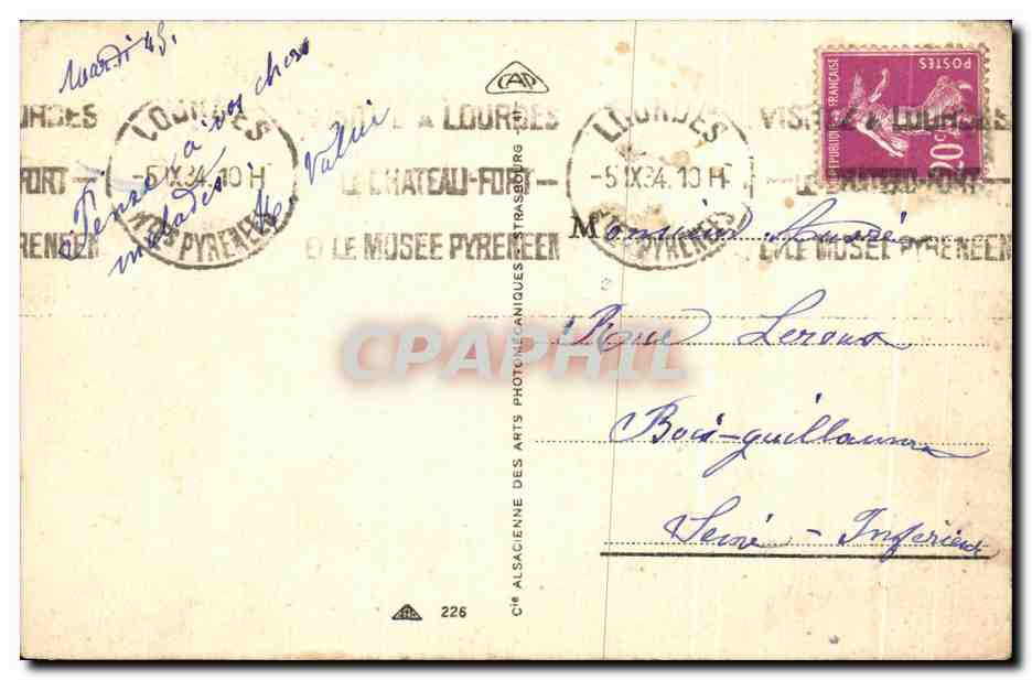 CPA Souvenir Lourdes A La Grotte J'Ai Prie Pour Vous — Verso