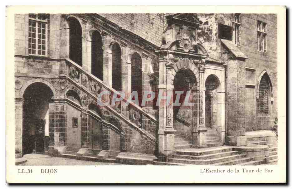 CPA Dijon L'Escalier De La Tour De Bar